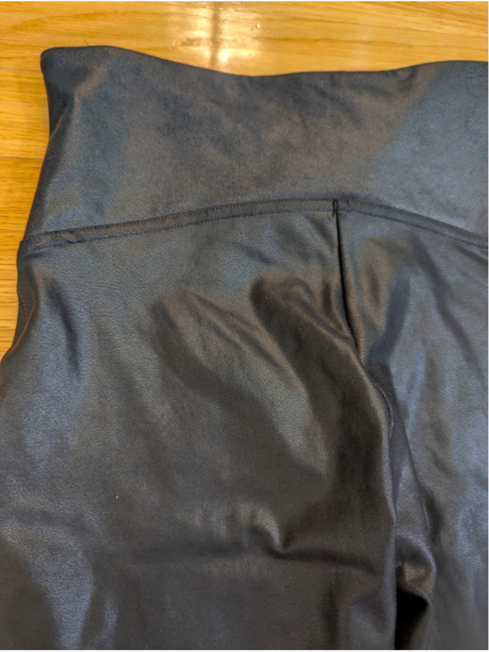 SPANX Black Faux Leather Leggings Large - Picture 7 of 13
